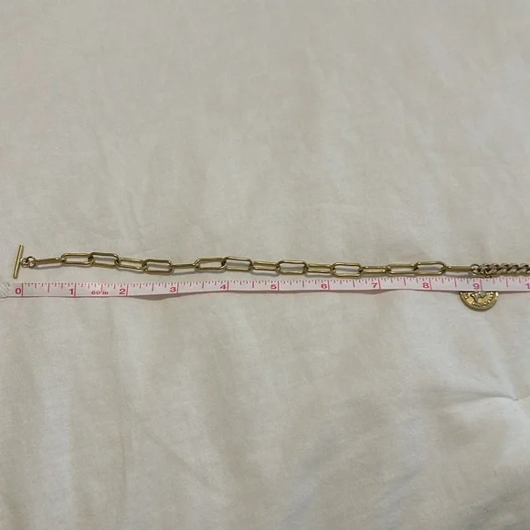 NWOT Adornia Mixed Chain Coin Necklace OS in Yellow Gold - Picture 4 of 6